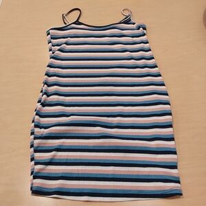 SHEIN Maternity Multicolor Striped Spaghetti Strap Mimi Dress Small